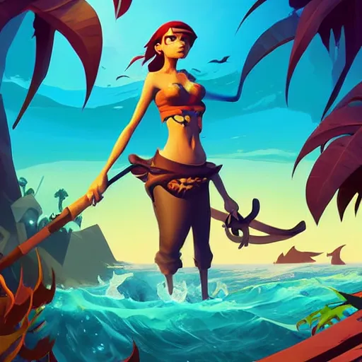 Prompt: jack the pirate mermaid on sea of thieves game avatar hero smooth face median photoshop filter cutout vector, behance hd by jesper ejsing, by rhads, makoto shinkai and lois van baarle, ilya kuvshinov, rossdraws global illumination, illustration, art by ilya kuvshinov and gustav klimt