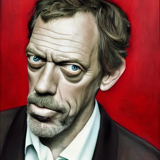 Prompt: a portrait of hugh laurie, surrealist painting, highly detailed