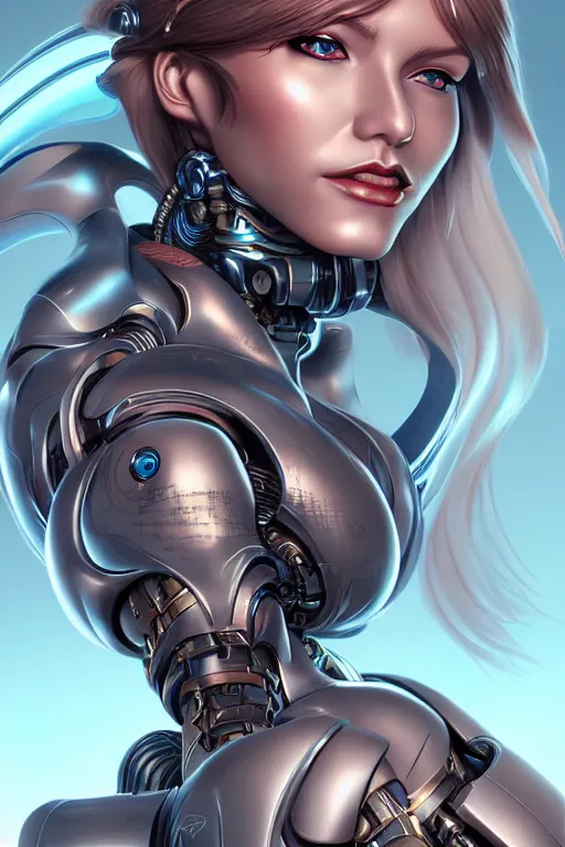 Prompt: portrait of a cyborg siren with biomechanichal parts by Artgerm, highly detailed, trending on artstation