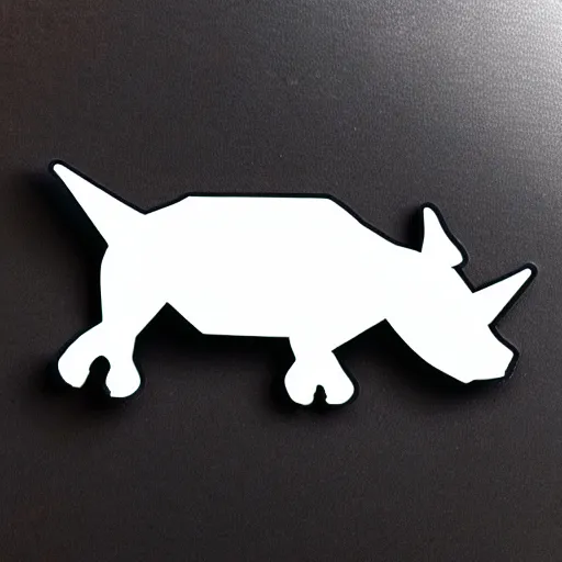 Image similar to die cut sticker of side profile of rainbow rhino