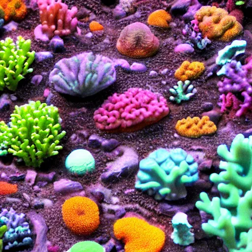 Prompt: alien coral reef