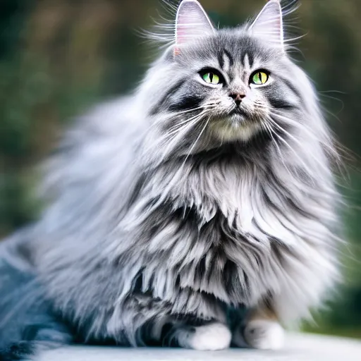 Image similar to a grey siberian cat with a crown, nikon de 5 0 mm f / 1. 2