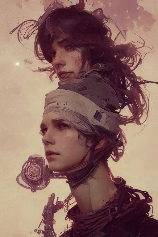 Image similar to A full portrait of a beautiful post apocalyptic offworld balladeer, intricate, elegant, highly detailed, digital painting, artstation, concept art, smooth, sharp focus, illustration, art by Krenz Cushart and Artem Demura and alphonse mucha