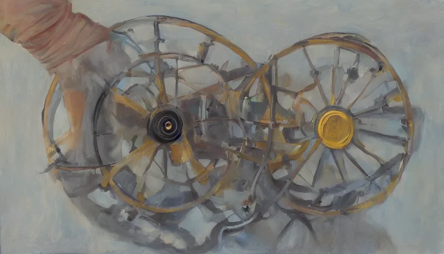 Prompt: perpetual motion machine, oil painting