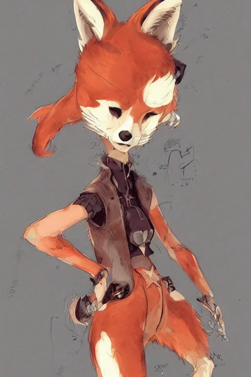 Prompt: a fox fursona, trending on artstation, by kawacy, furry art, digital art, art by dustin nguyen akihiko yoshida greg tocchini