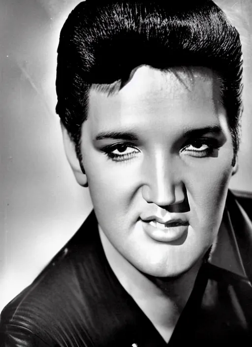 Image similar to photo closeup portrait of superstar elvis presley by ron galella