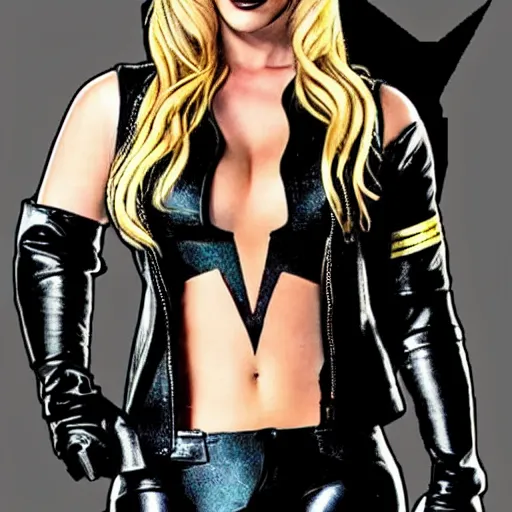 Image similar to scarlett johanneson as the black canary from dc