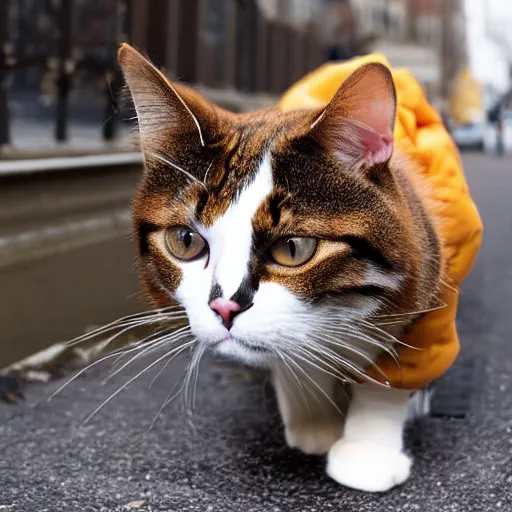 Prompt: cat wearing a duffle coat