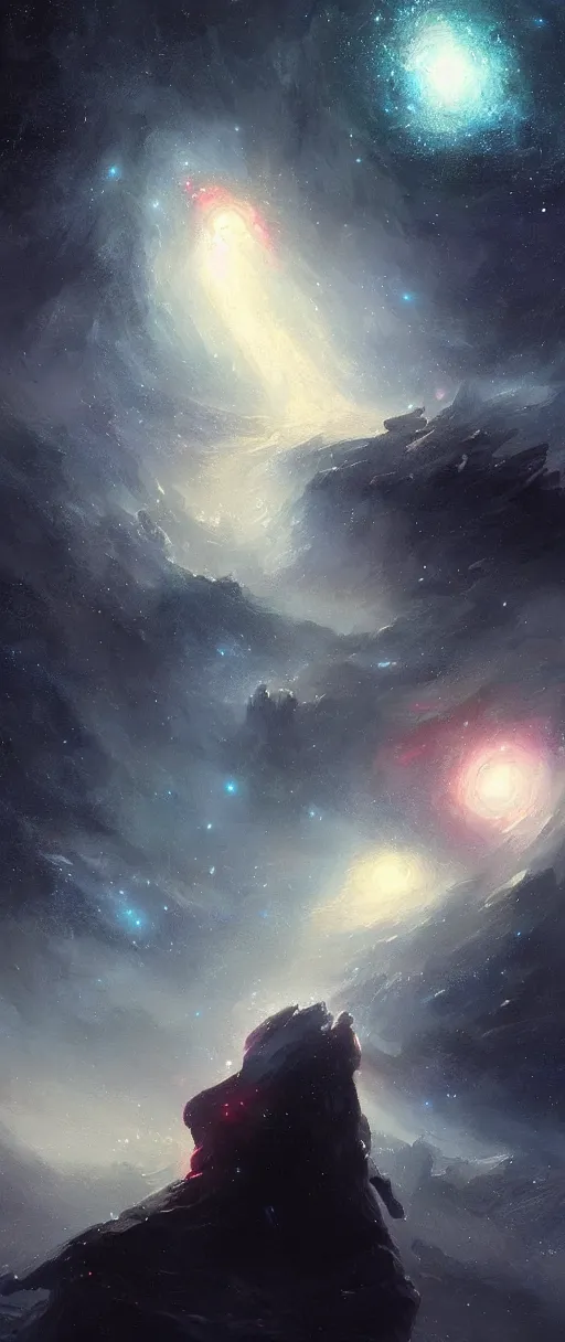 Prompt: A painting of a Galaxy trending on artstation in the style of Greg Rutkowski