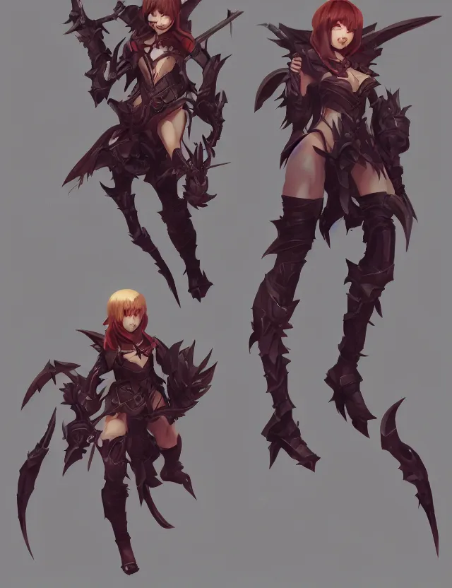 Prompt: the chara design for next slayer playable in league of legend, dynamic lighting, cinematic lighting, lit by morning light, by riot august, geoff goodman and ilya kuvshinov and artgerm, anime, featured on artstation, ultrawide angle