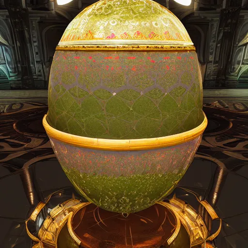 Image similar to a gigantic faberge egg, aetherpunk, unreal engine,