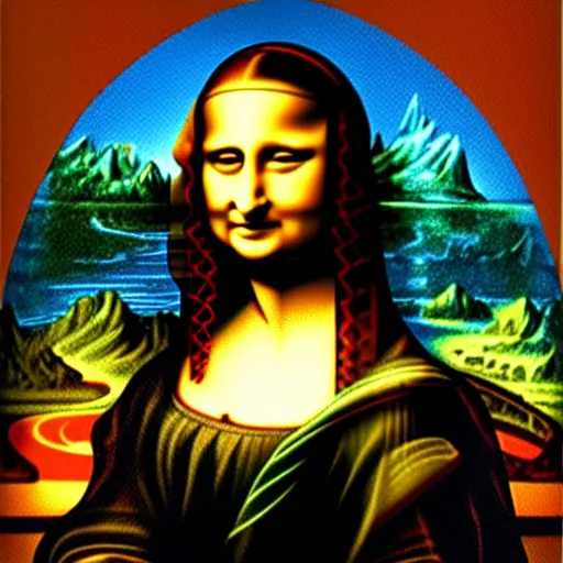 Prompt: fractal surrealistic psychedelic Mona Lisa