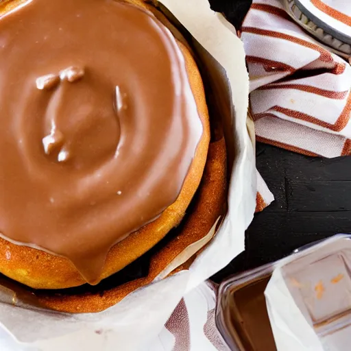 Prompt: delicious peanut butter donut with glazing