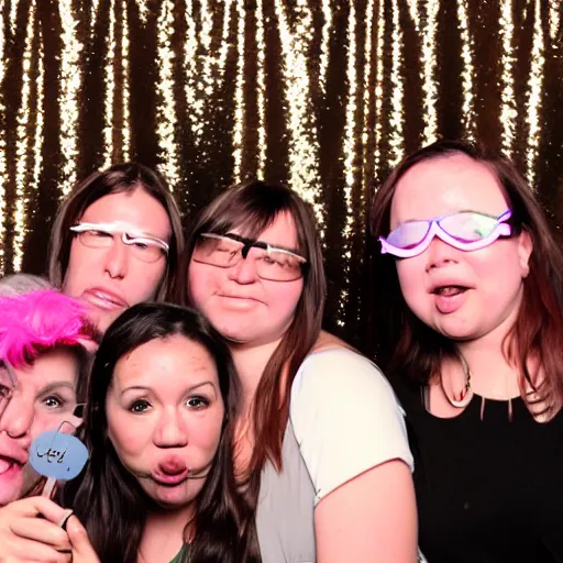 Prompt: drunk at the photobooth photo booth