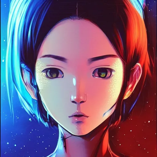 Prompt: A space realistic cat with big and cute eyes, || VERY ANIME, fine-face, realistic shaded perfect face, fine details. Anime. realistic shaded lighting poster by Ilya Kuvshinov katsuhiro otomo ghost-in-the-shell, magali villeneuve, artgerm, Jeremy Lipkin and Michael Garmash, Rob Rey and Kentarõ Miura style, trending on art station