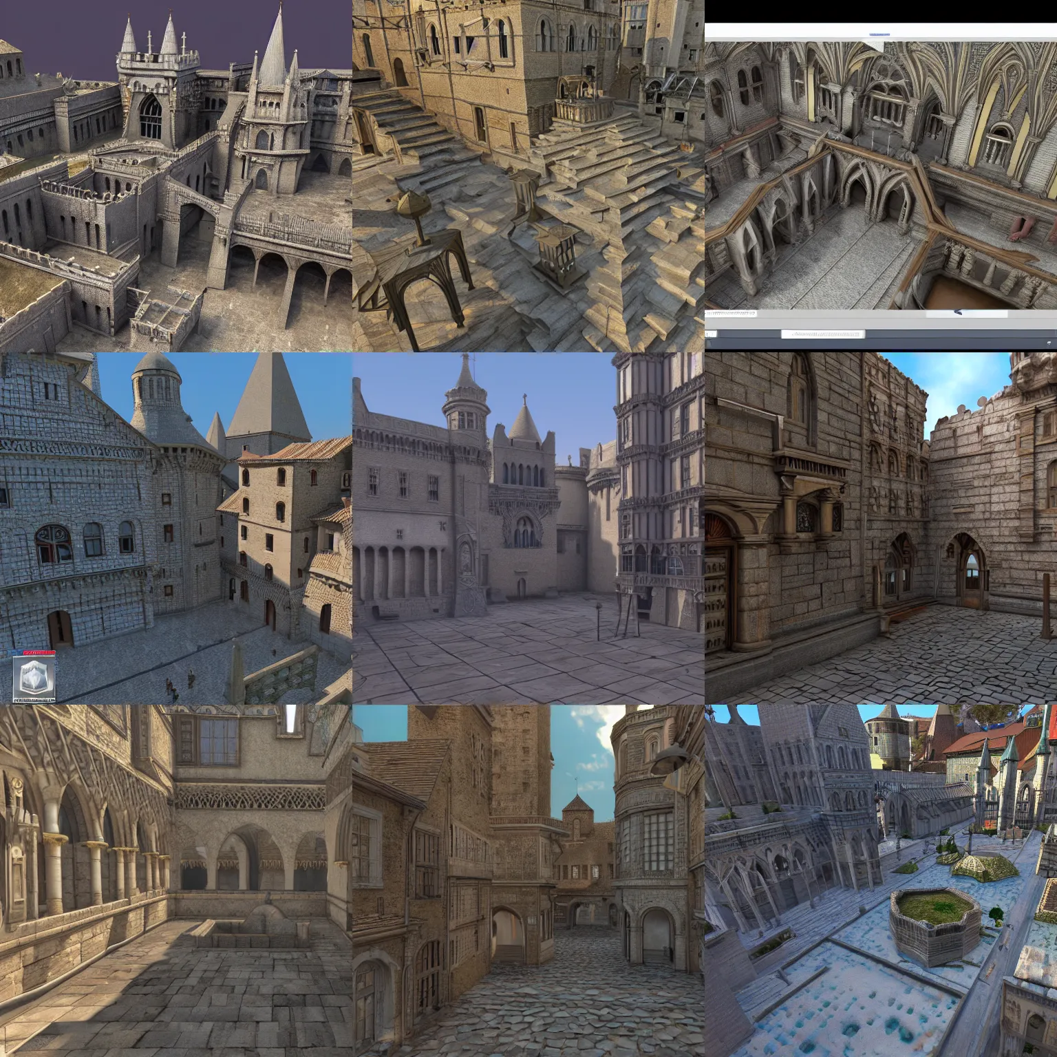 Prompt: a 3d model of a medieval city ray tracing hyperrealistic