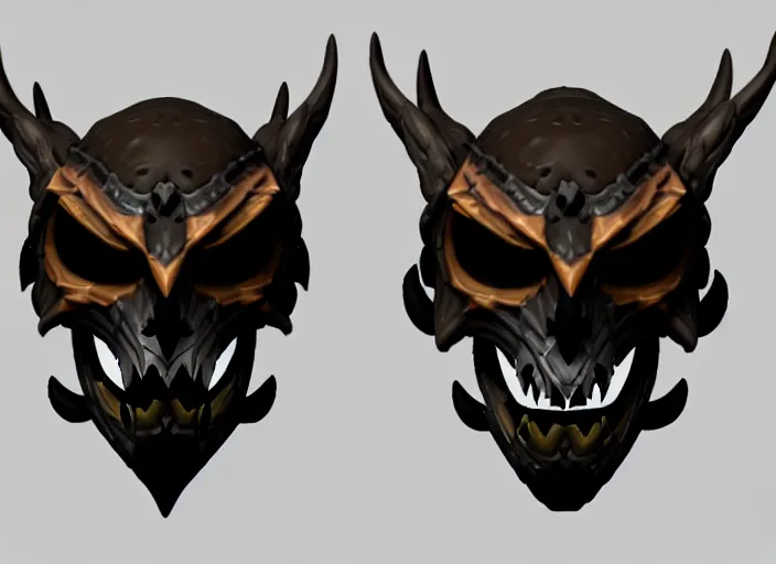 Prompt: owl skull mask, stylized stl, 3 d render, activision blizzard style, hearthstone style, darksiders art style