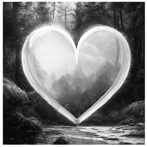 Image similar to epic masterpiece of cinematographic hyperrealism where a beautiful love heart appears, the background of the image is white. realistic shaded lighting poster by craig mallismo, artgerm, jeremy lipkin and michael garmash, unreal engine, radiant light, detailed and intricate environment, digital art, art station trends