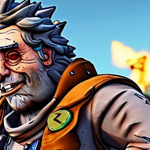 Prompt: Rick Sanchez in borderlands 2 4k detailed super realistic