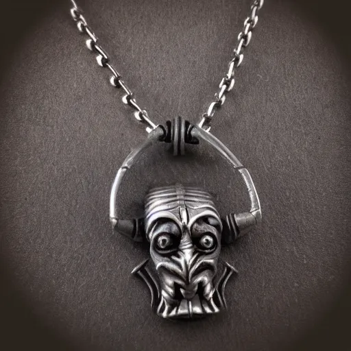 Image similar to necklace of hellboy, hyper realistic,