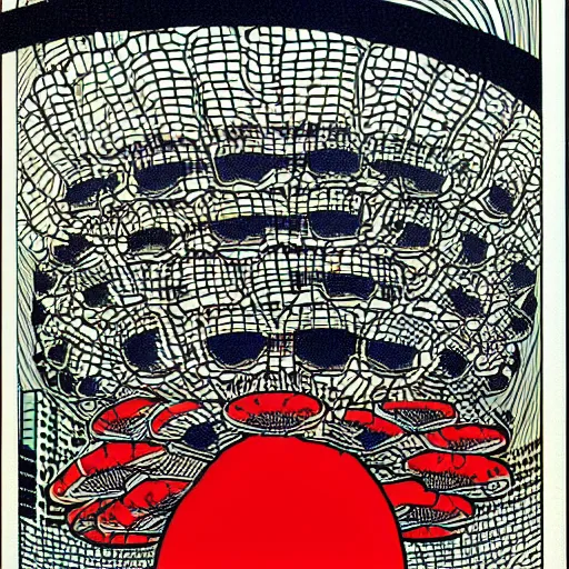 Image similar to nuclear mushroom in Tokyo by Toshio Saeki high detailed