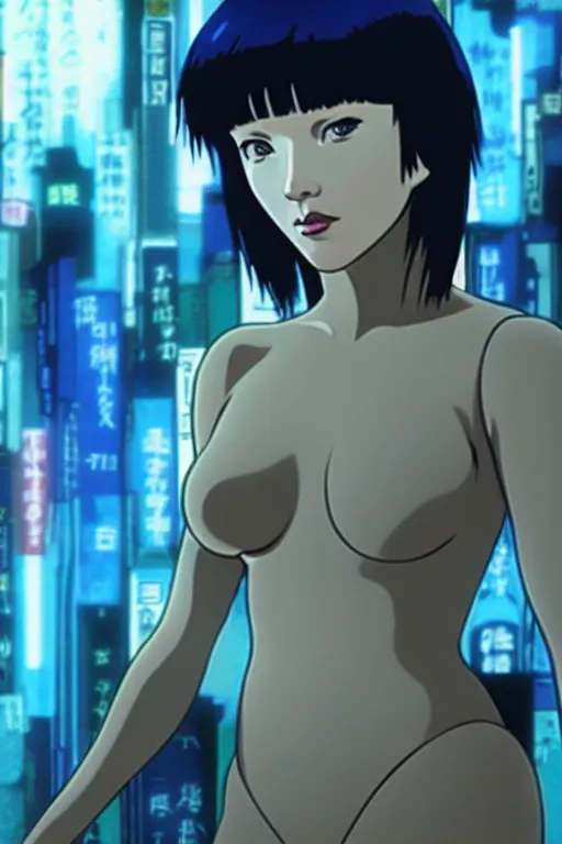 Image similar to film still from ghost in the shell, style of yoshii chie, cinematic, highly detailed