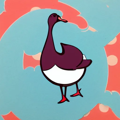 Prompt: cute goose, stylized, full body, digital paint, diecut, sticker