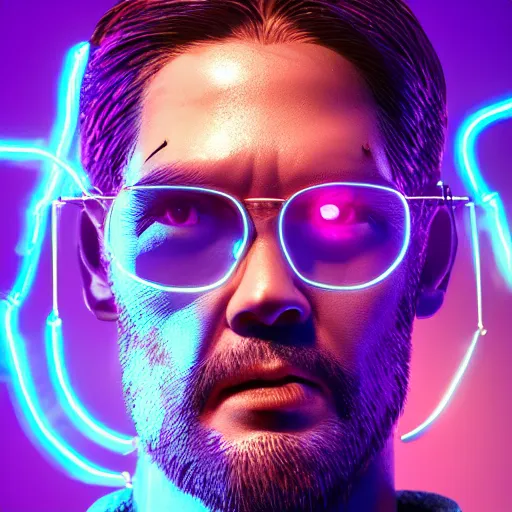 Prompt: side portrait of vietnamese people and bladerunner cyborg, delicate neon diamond sculpture of john wick, wearing technology glasses, diamond sphinx blue iridescent humanoid deity wearing metallic hoody made out of hands holding the sun prismatic dungeon, glowing purple face, dope, anime vibe, cinematic lighting, photorealistic, octane render 8 k depth of field 3 d, hyper detailed