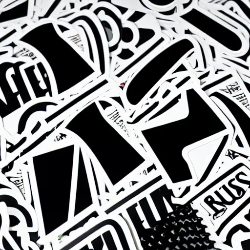 Image similar to black on white nike graphic design stickers in style of david rudnick, eric hu, y 2 k, brutalism