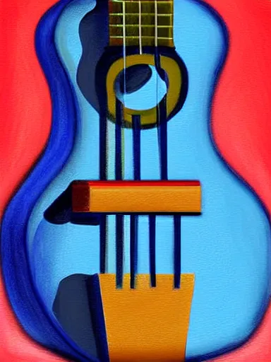 Image similar to highly detailed painting of an ukulele, digital painting, realistic