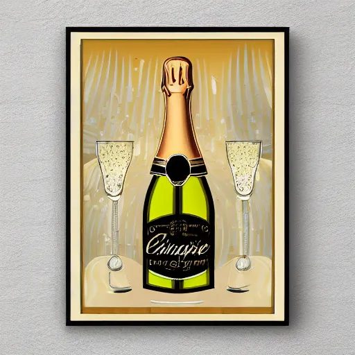 Image similar to art deco champagne poster