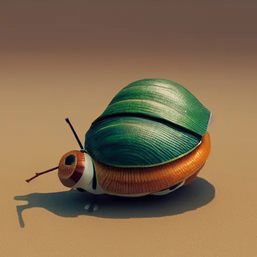 Prompt: a snail dressed up like a little Japanese boy, 8k Hyperreal, octane render