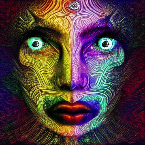 Prompt: a digital image of a face with eyes, digital art by alex grey, instagram contest winner, computer art, glitch art, dystopian art, glitchy