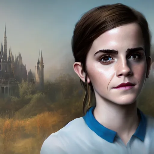 Image similar to portrait of emma watson water, 8 k uhd, unreal engine, octane render in the artstyle of finnian macmanus, john park and greg rutkowski