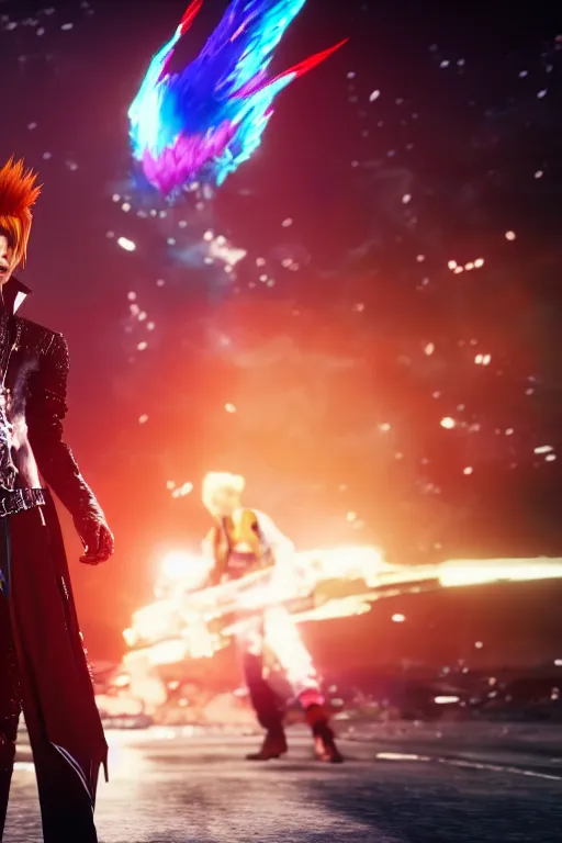 Prompt: screenshot of david bowie as ziggy stardust in final fantasy 15, high resolution, hd, 4k