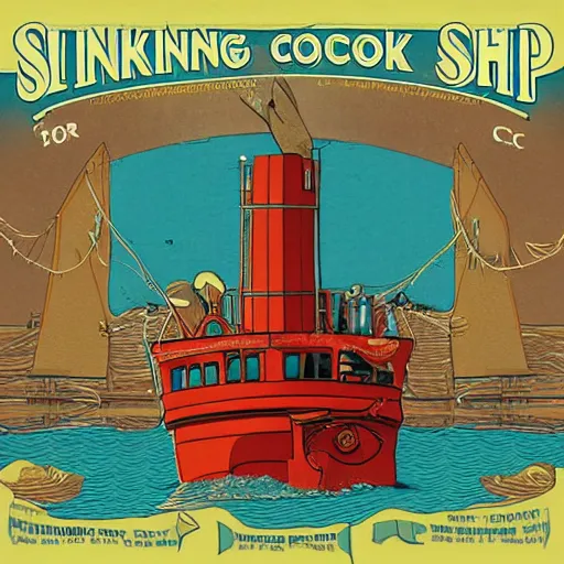 Image similar to sinking ship cinema clocks album cover