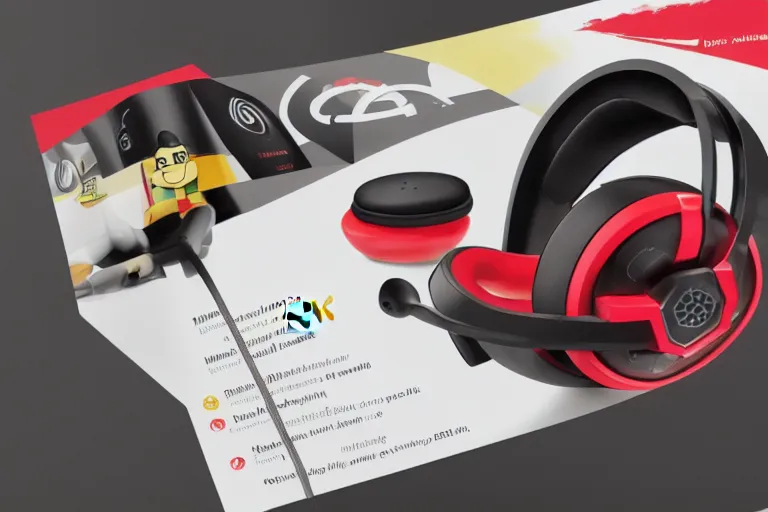 promotional poster of new gaming headphones at Stable Diffusion