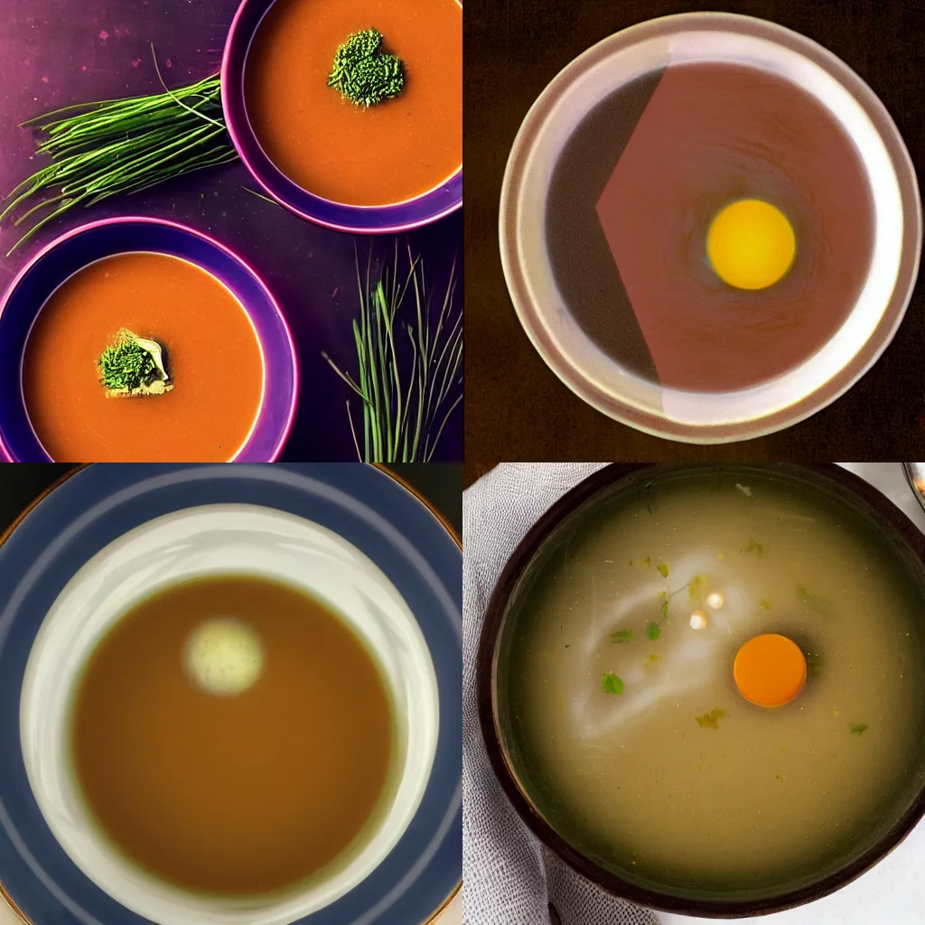 Prompt: a photo of Venus as a bowl of soup,