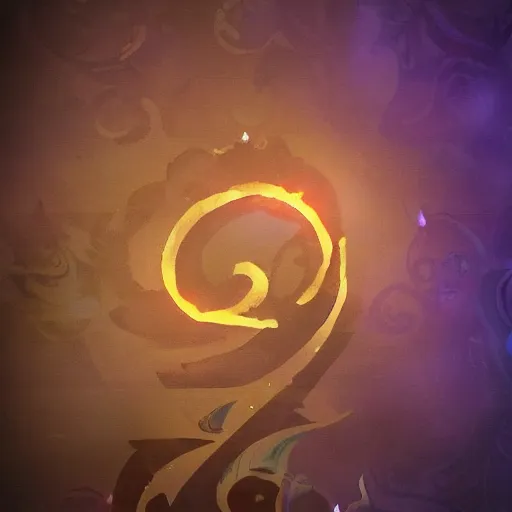 Prompt: glowing magic scroll paper floating in the air, in the style of hearthstone artwork