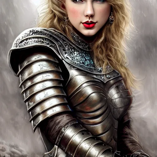 Prompt: the detailed portrait of taylor swift in a knight armor, epic fantasy art, mystical, mystic atmosphere, mythology, photo realistic, high detail, ultra realistic, hyper realistic, high definiton, 4 k uhd,