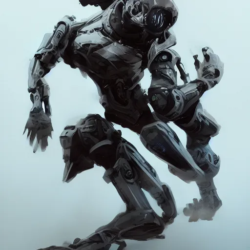 Prompt: concept art of cyborg ninja, dynamic pose, full body, very long shot, enviroment, extremely detailed, jama jurabaev, greig fraser, roger deakins, shaddy safadi, feng shu, neil blevins, trending on artstation, high quality, brush stroke