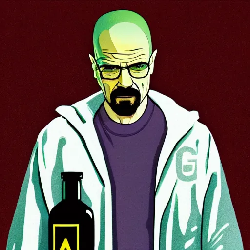 Prompt: Breaking bad, GTA cover art