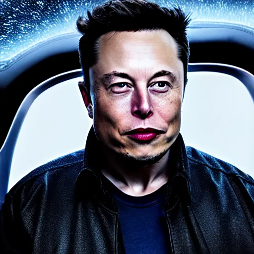 Prompt: elon musk in a spaceship, movie still, cinematic, photorealistic, extreme detail, facial features, sharp focus, 8 k, rain, close up, anamorphic lens, lighting, dark