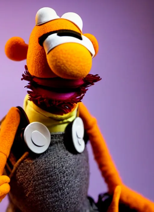 Image similar to studio portrait still of muppet!!!!! gordon freeman!!!!!! as a muppet muppet as a muppet, 8 k, studio lighting, key light,