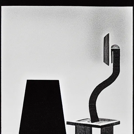 Image similar to microphone, white background, black and white, woodcut, beardsley, aubrey, crepax, guido, moholy - nagy, laszlo, bauhaus, walter gropius, josef albers, oskar schlemmer