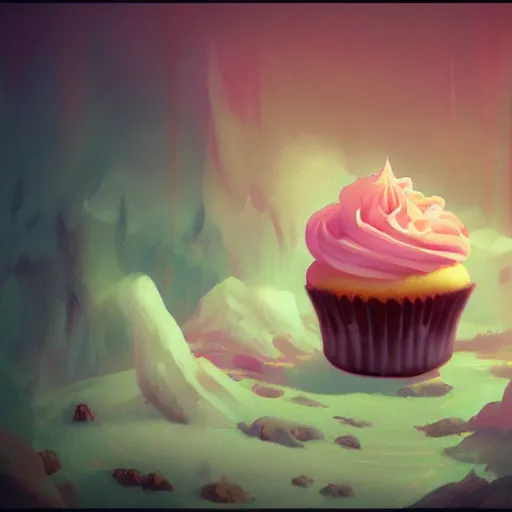 Image similar to cupcake, matte painting by ross tran, artstation