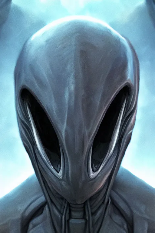 Image similar to Portrait of a deadly evil Alien, wide angle, super highly detailed, professional digital painting, artstation, concept art, smooth, sharp focus, no blur, no dof, extreme illustration, Unreal Engine 5, Photorealism, HD quality, 8k resolution, cinema 4d, 3D, beautiful, cinematic, art by artgerm and greg rutkowski and alphonse mucha and loish and WLOP