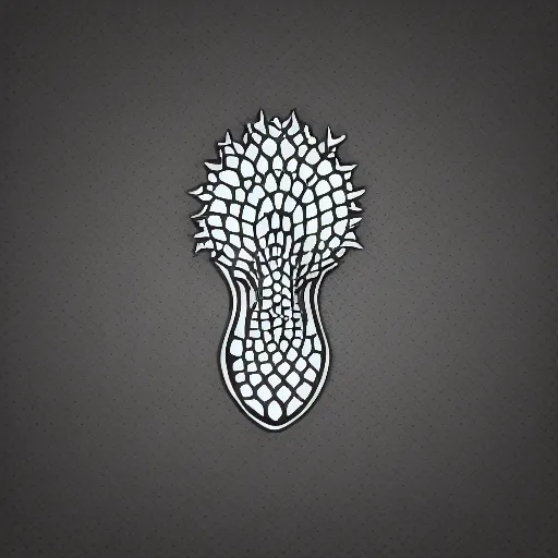 Prompt: black logo romanesco simple side view, white background, sharp edges, symetrical