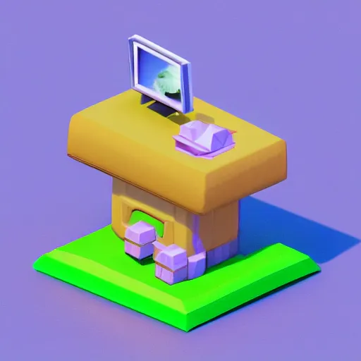 Prompt: isometric cute 3 d low - poly japanese macque using a camera