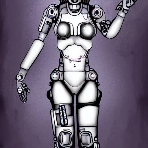 Prompt: cyborg girl by md. h 3, arstation